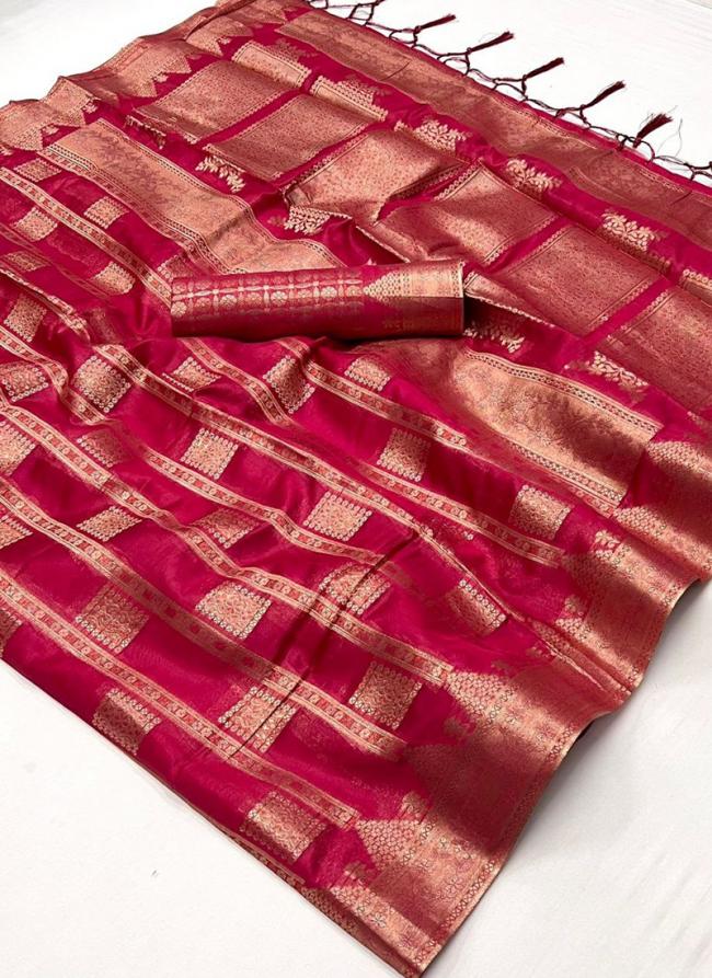 Banarasi Silk Rani Festival Wear Weaving Saree
